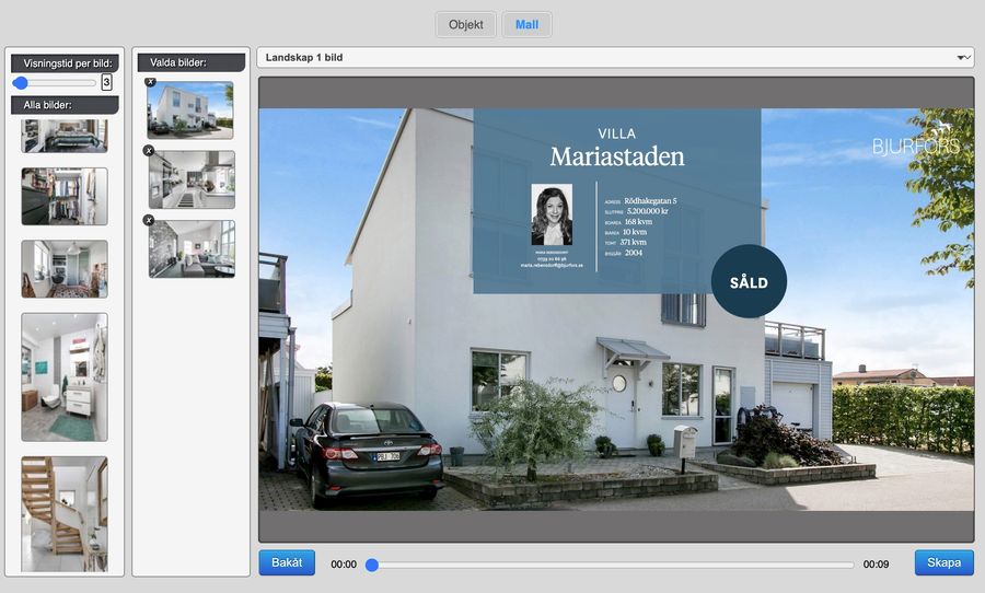 A custom made widget for the real estate market in Sweden.